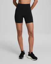 SPANXshape™ CoreLuxe Bike Short with Mid-Tummy Compression, 6" | Very Black